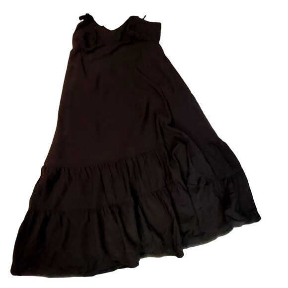A New Day Black Sleeveless Maxi Dress XXL Rayon/Nylon Lightweight Flowy Design - Picture 10 of 12